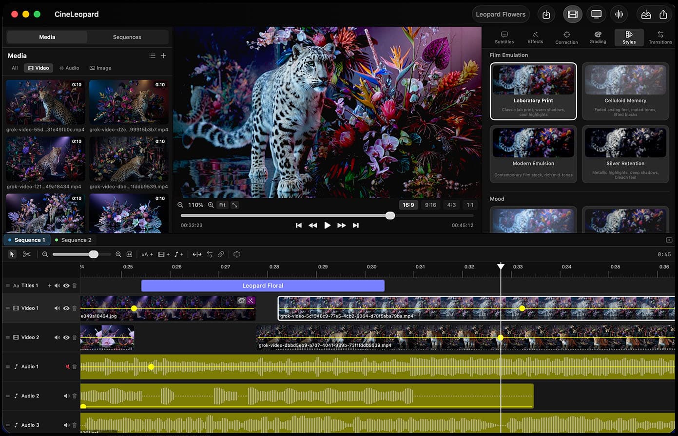 CineLeopard timeline screenshot